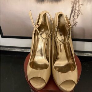 Madden Girl Beige Peep Toe Heels